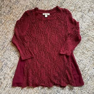 Vintage America Burgundy Knit Top